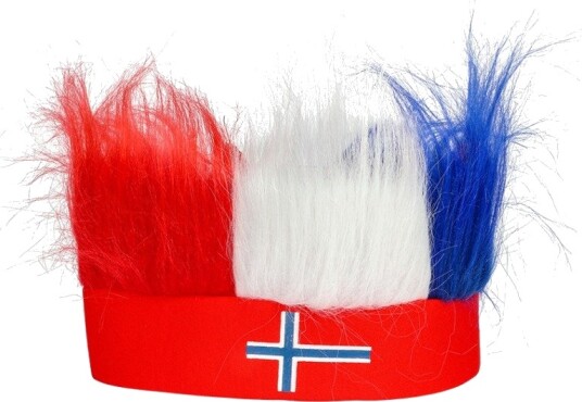 Norsk Supporter Pannebånd med Rødt, Hvitt og Blått Hår Sport 72511