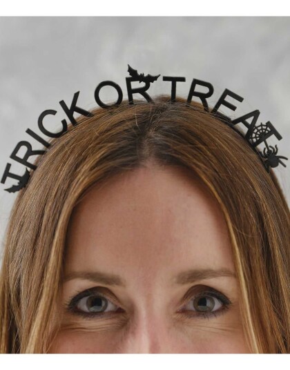Metallisk Svart Hårbøyle Trick or Treat