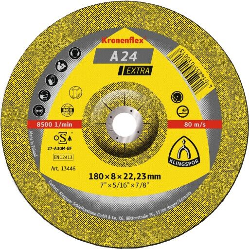 Klingspor slipeskive A 24 Extra, for metall, 150 x 6 mm, Fortsettelse