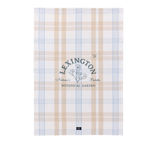Lexington Botanical kjøkkenhåndkle checked 50x70 cm hvit beige blå