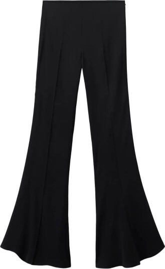 Mango Low Rise Flared Trousers Black 42