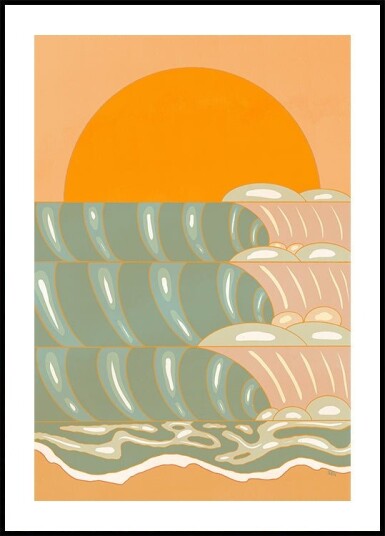 Golden Wave Embrace Poster Plakat / 50x70cm Golden Wave Embrace Poster Plakat / 50x70cm