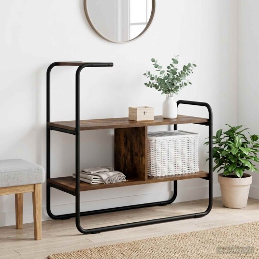 vidaXL Konsollbord Røkt Eik 80 x 35 x 75 cm Konstruert tre