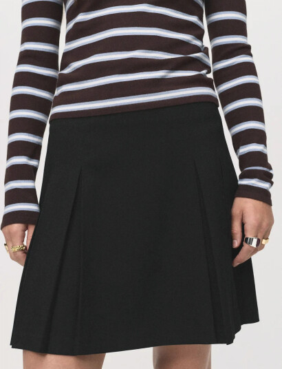 Mango Pleated Mini-Skirt - Black - 34