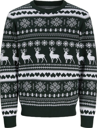 Jack & Jones Genser Jjxmas Santa Knit Crew Neck Blå