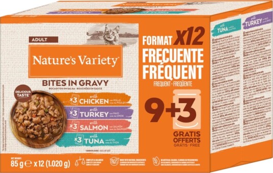 Nature’S Variety Våtfôr Nature'S Variety Biter I Saus Miks 4 Sorter 12 X 85 G