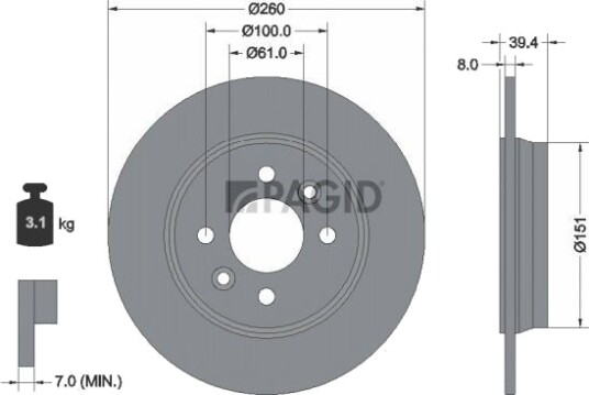 PAGID 56476NC Bremseskive PAGID 56476NC Bremseskive