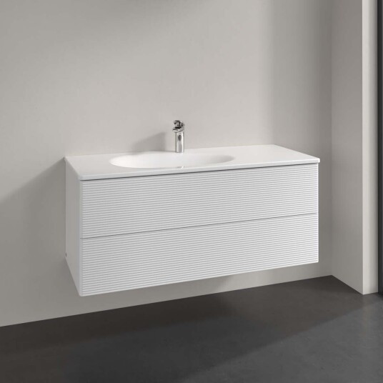 Villeroy & Boch Antao Servantskap med 2 skuffer 118,8x49,2x50,4 cm u/lys Hvit Høyglans Villeroy & Boch Antao Servantskap med 2 skuffer 118,8x49,2x50,4 cm u/lys Hvit Høyglans