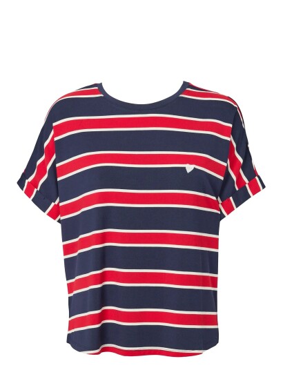 Missya Softness Stripe Ss T Shirt Navy M