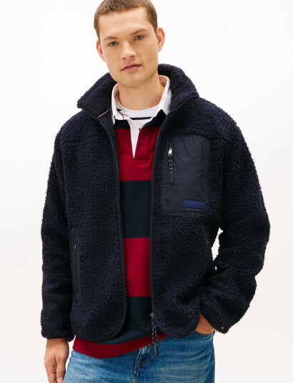 Tommy Hilfiger Teddy Fleece Zip Through - Black - XL Tommy Hilfiger Teddy Fleece Zip Through - Black - XL
