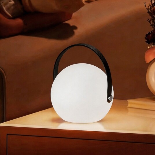 Oppladbar RGB LED bordlampe Ø13cm Hvit inkl. fjernkontroll IP54 utendørs Dimbar : Via fjernkontroll Kulør : RGB