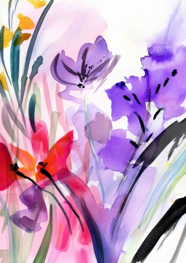 Plakat Livlig Blomsterkunst Plakat Livlig Blomsterkunst