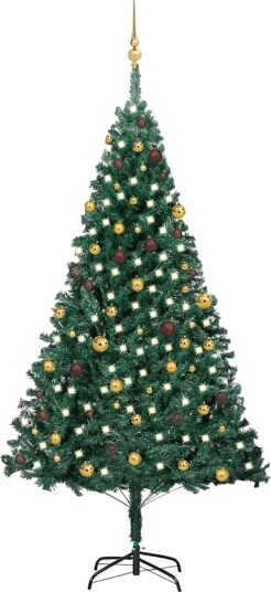 vidaXL Kunstig juletre med LED og kulesett 240 cm grønn vidaXL Kunstig juletre med LED og kulesett 240 cm grønn