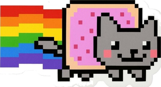 Klistremerke Nyan Regnbuekatt 4 Klistremerker