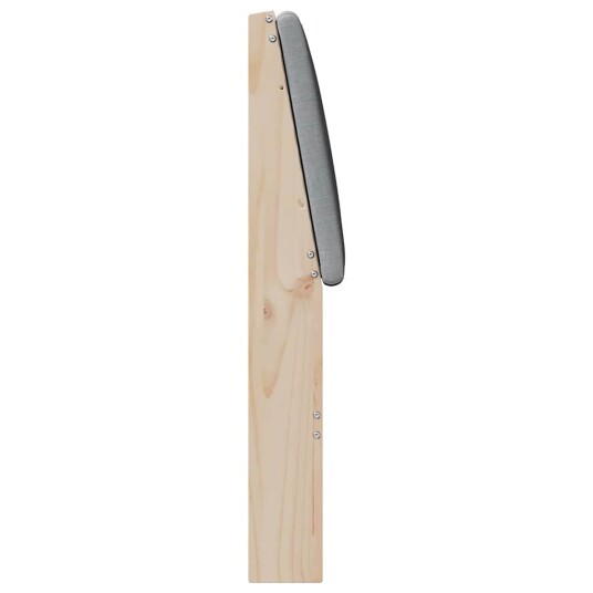 Polstret sengegavl Lysegrå 140 cm Massiv furu