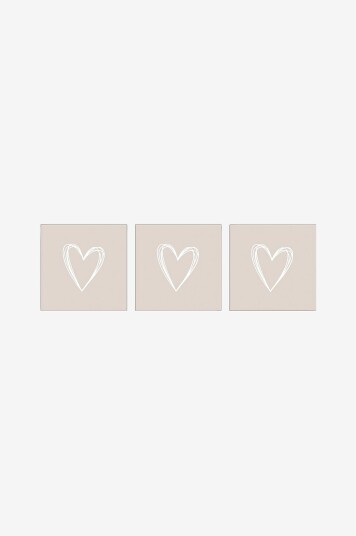 Paperproducts Design Servietter Pure Heart 33x33 cm Taupe 3 stk 20 pk Flerfarget