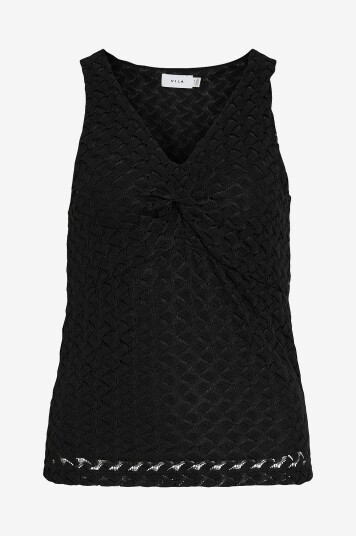 Vila - Topp viSolira V-neck S/l Top/dfs - Svart