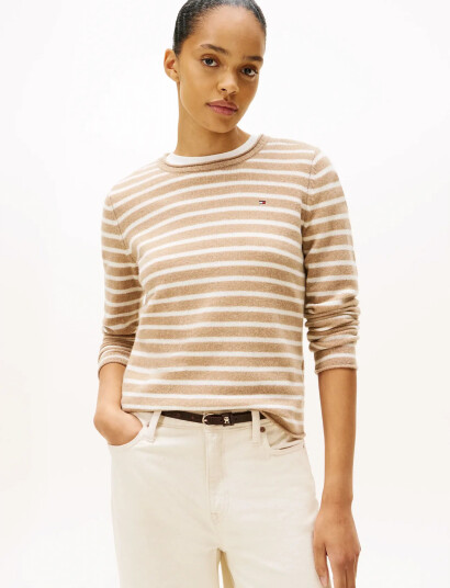 Tommy Hilfiger Soft Wool C-Nk Ls Sweater - Beige - XXL Tommy Hilfiger Soft Wool C-Nk Ls Sweater - Beige - XXL