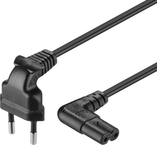Apparatkabel C7 med vinklede kontakter svart 15 m Apparatkabel C7 med vinklede kontakter svart 15 m