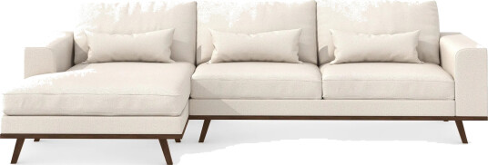 Copenhagen 4 seters Venstrevendt L formet Divansofa i Stoff Beige