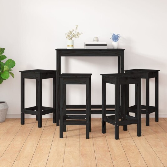 Barsett 5 deler svart heltre furu 8720287210498