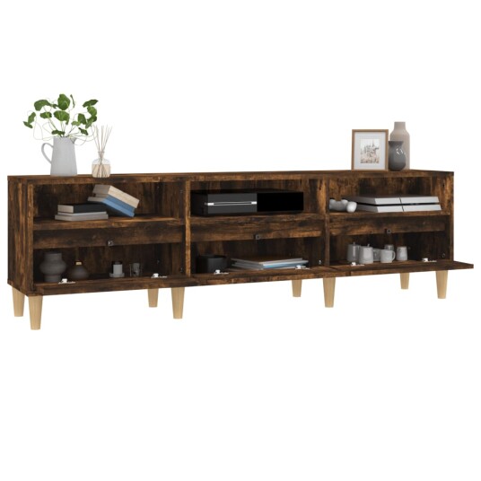 vidaXL TV-benk røkt eik 150x30x44,5 cm konstruert tre