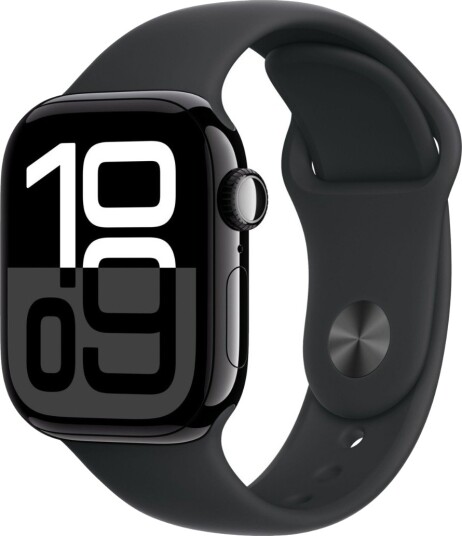 Apple Watch S10 42mm GPS+Cel (Jet Black Aluminium/Black Sport Band) S/M