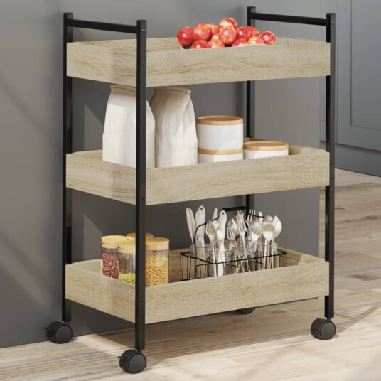 Kjøkkentralle sonoma eik 50x30x70 cm konstruert tre Kjøkkentralle sonoma eik 50x30x70 cm konstruert tre