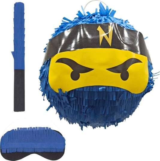 Northix Ninja Piñata-sett med balltre og maske perfekt for barnefester 10051633_45