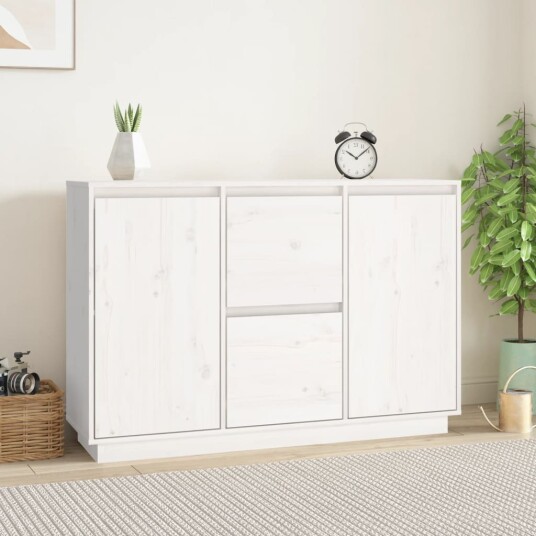 Skjenk hvit 111x34x75 cm heltre furu 8720845580131