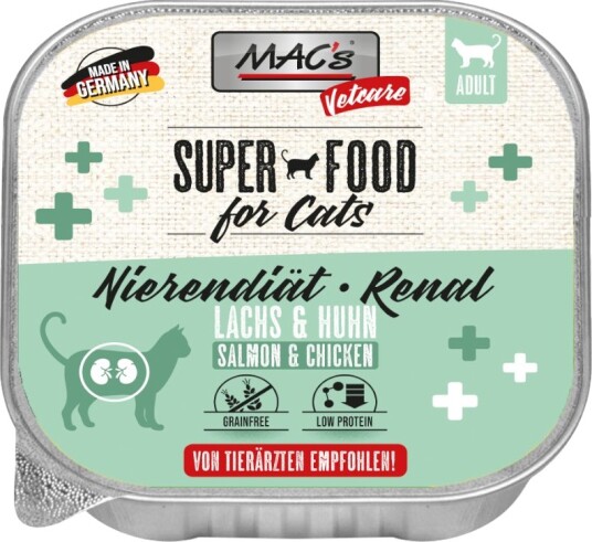Mac'S Vetcare Våtfôr Nyrediett For Katter Renal Laks & Kylling 16 X 100 G Mac'S Vetcare Våtfôr Nyrediett For Katter Renal Laks & Kylling 16 X 100 G