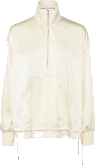 Lacoste High Zipped Neck Oversized Popover Jacket White 34