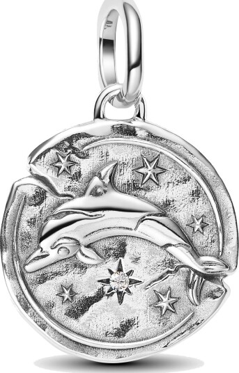 Pandora Dolphin Medallion Charm   Silver   ONE SIZE