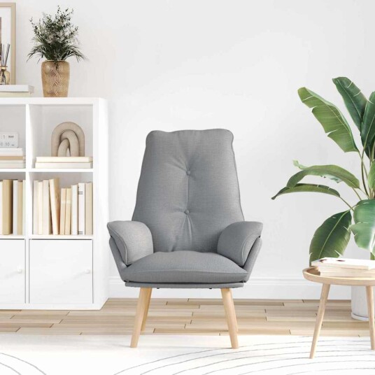 Avslappende stol Lysegrå 69 x 74 x 93 cm stoff Avslappende stol Lysegrå 69 x 74 x 93 cm stoff