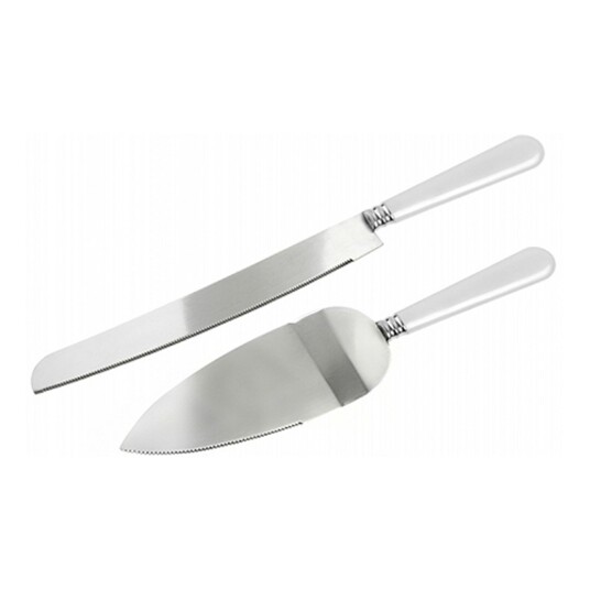 PartyDeco Kakekniv og Spade Hvit
