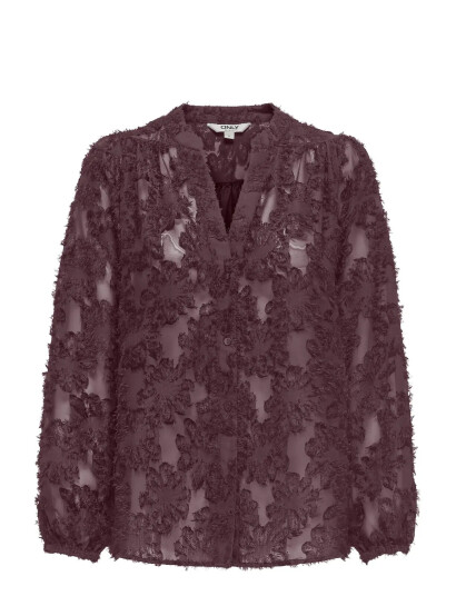 ONLY Onlkorsa Ls Jaquard Shirt Wvn - Purple - M