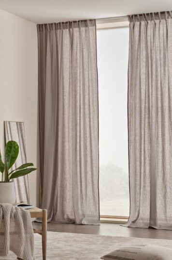 Jotex LEIA gardin med multifunksjonsbånd 2-pk Grå 1655731-02-300 1655731-03-220