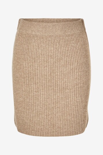 Selected FEMME - Skjørt slfMary Short Knit Skirt - Beige