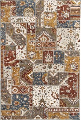 Polytuft Dune Patchwork rød maskinvevd teppe Polytuft Dune Patchwork rød maskinvevd teppe