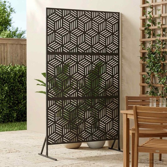 vidaXL Personvernsvegg 100 x 50 x 180 cm Stål Svart