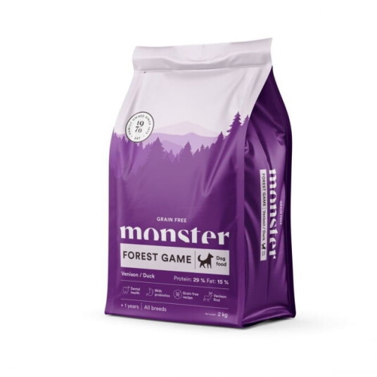Monster Pet Food Kornfritt Hundefôr Voksen Alle Raser Hjort & And 2 kg