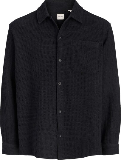 Jack & Jones Jjaustin Waffle Shirt Ls Black XXL