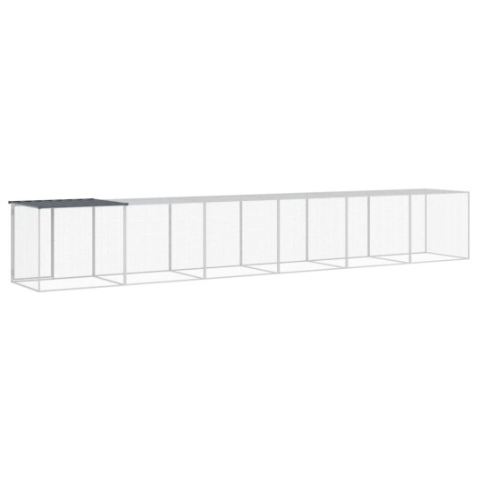 Vidaxl Kyllingbur Med Tak Antrasitt 603X98X90 cm Galvanisert Stål Vidaxl Kyllingbur Med Tak Antrasitt 603X98X90 cm Galvanisert Stål