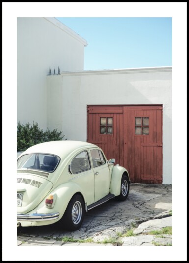 Vintage Beetle Red Door Plakat / 70x100