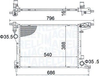 Radiator, motorkjøling MAGNETI MARELLI 350213203700