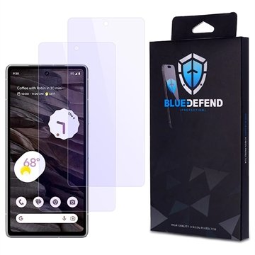 BlueDefend Google Pixel 7a Anti Blue Light Skjermbeskyttere Beskyttelsesglass 2 stk.