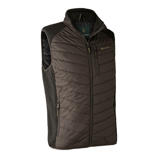 Deerhunter Moor Padded Waistcoat with knit Brown Leaf 3XL