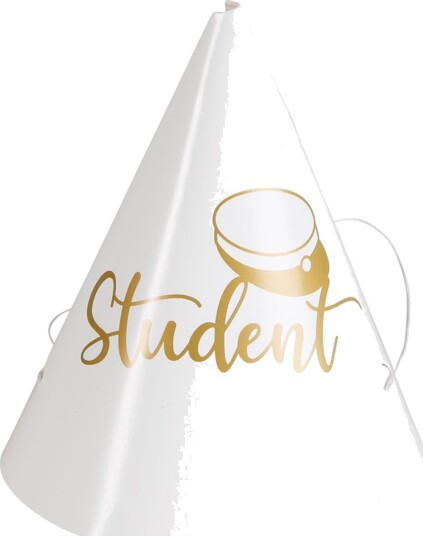 Hisab Joker Partyhatter Mini Student Gull 4-pakning 70686