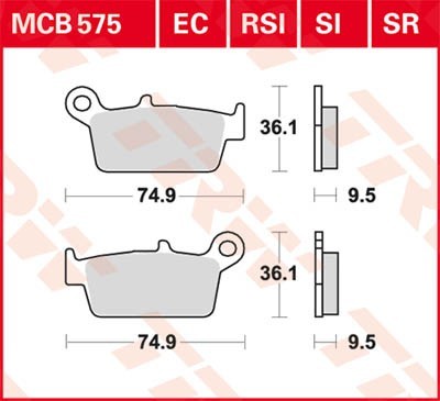 Bremseklosser TRW MCB575EC Bremseklosser TRW MCB575EC