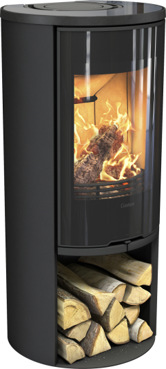 Contura 510G:2 Style Svart Vedovn Med Glassdør Og Glasstopp Contura 510G:2 Style Svart Vedovn Med Glassdør Og Glasstopp